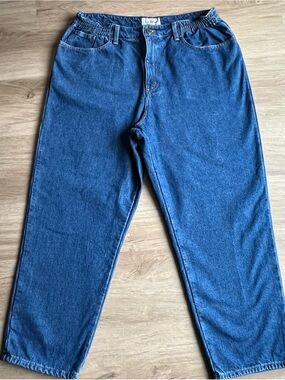L.L.Bean Original Fit/Relaxed Flannel Lined Jeans Elastic Waist 18 Petite